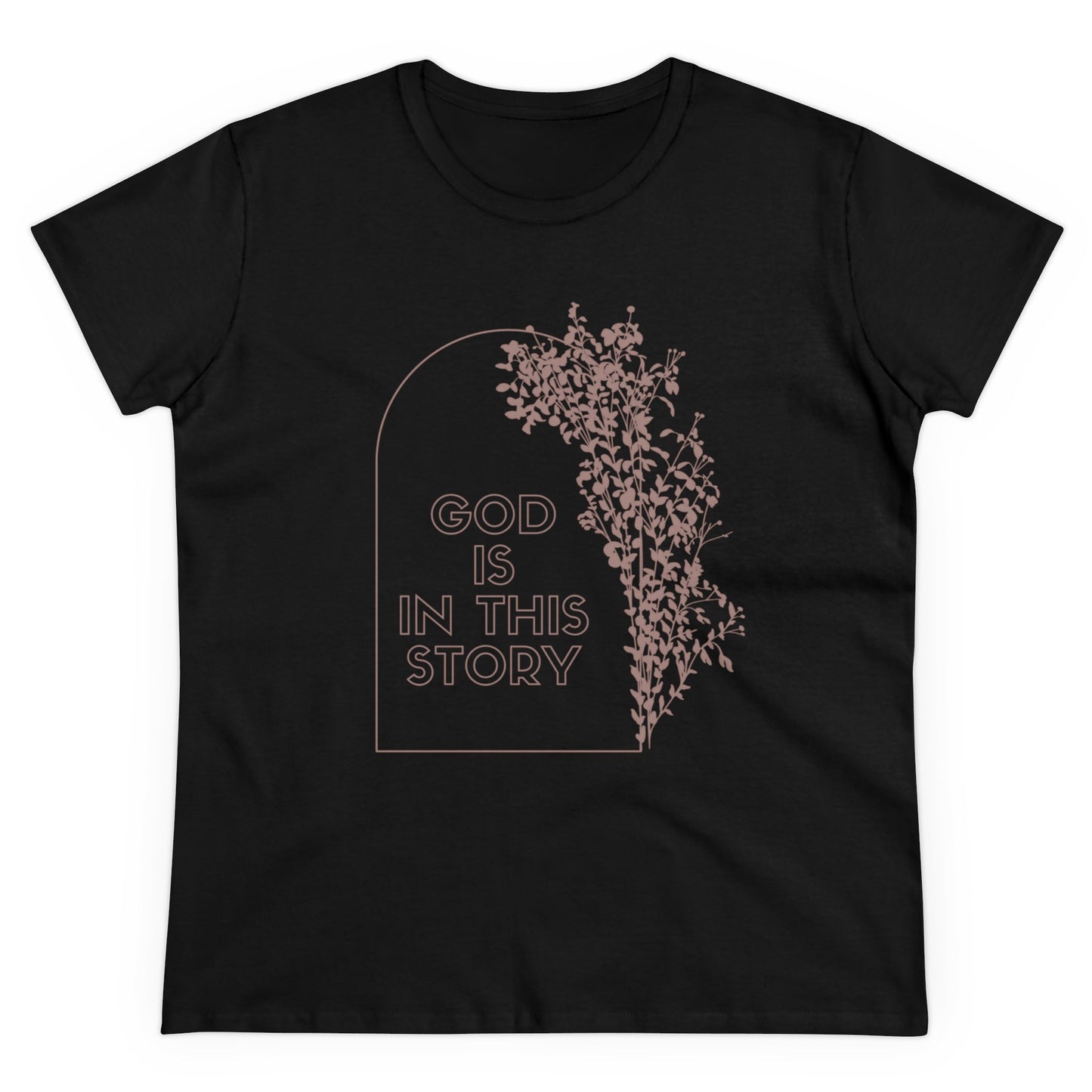 God is the Story Christian Women's Midweight Cotton Tee for Christian Mommy Tshirt with Inspirational Quote Tshirt Gifts for Christian Moms Summer Tee