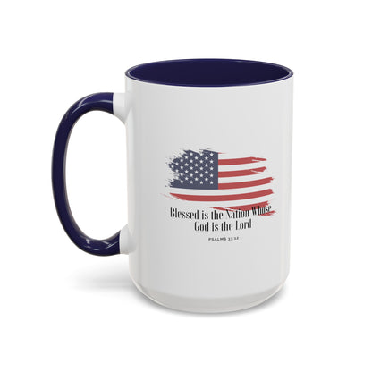 American flag Mug with Bible Verse Christian coffee mugs for Mom Christian Coffee Mug with Bless America Inspirational Message Coffee Mug in 11oz Coffee Mug in 15 oz for coffee lovers