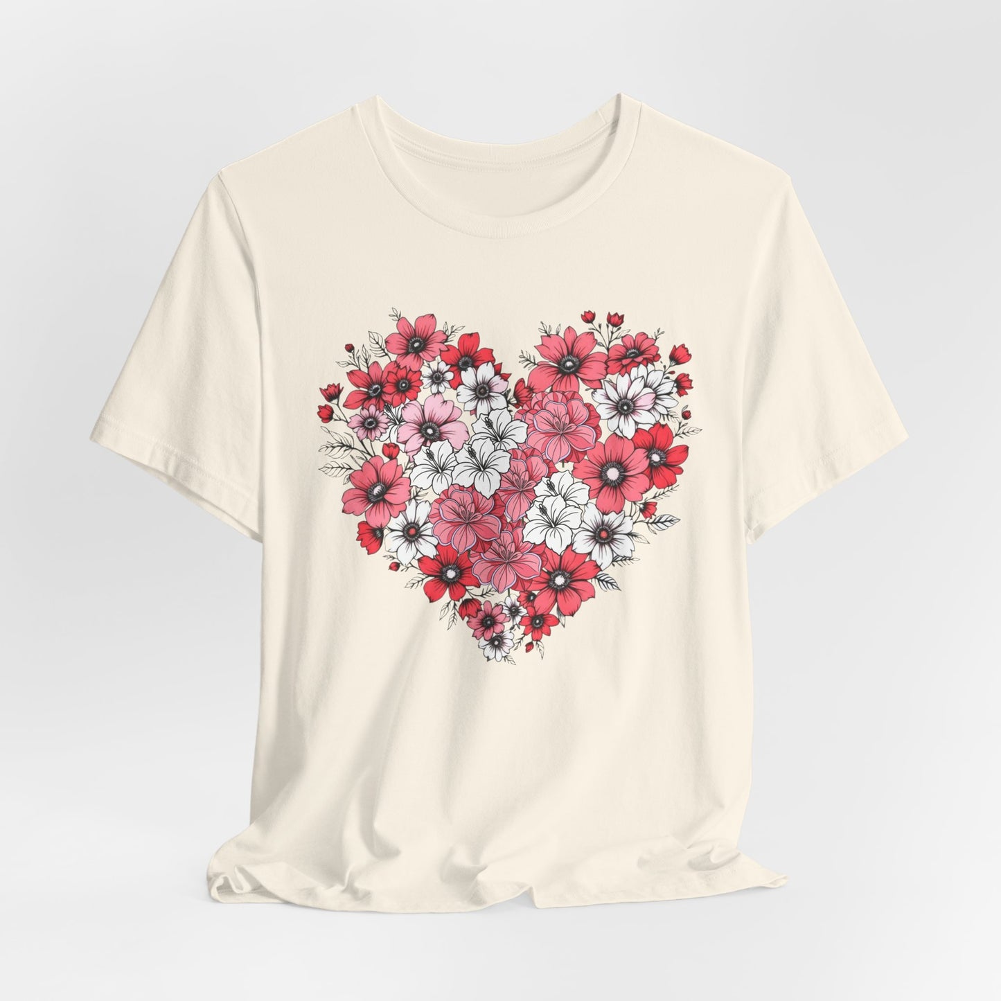 Love Heart and Flowers Tshirt