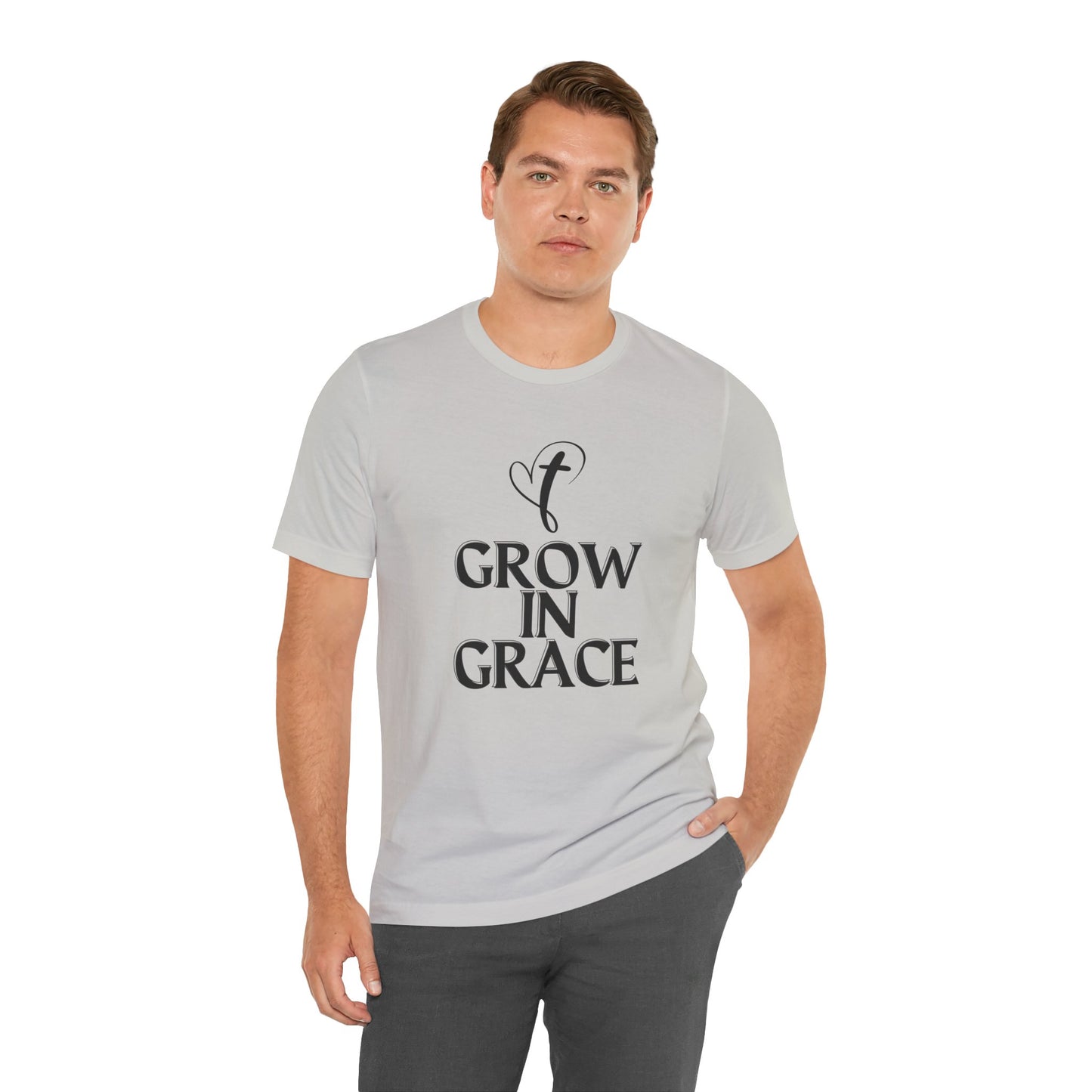 Grow in Grace Inspirational, Comfortable Church Tee with a Positive Message Ideal Christian Gift Idea for Men and Women.