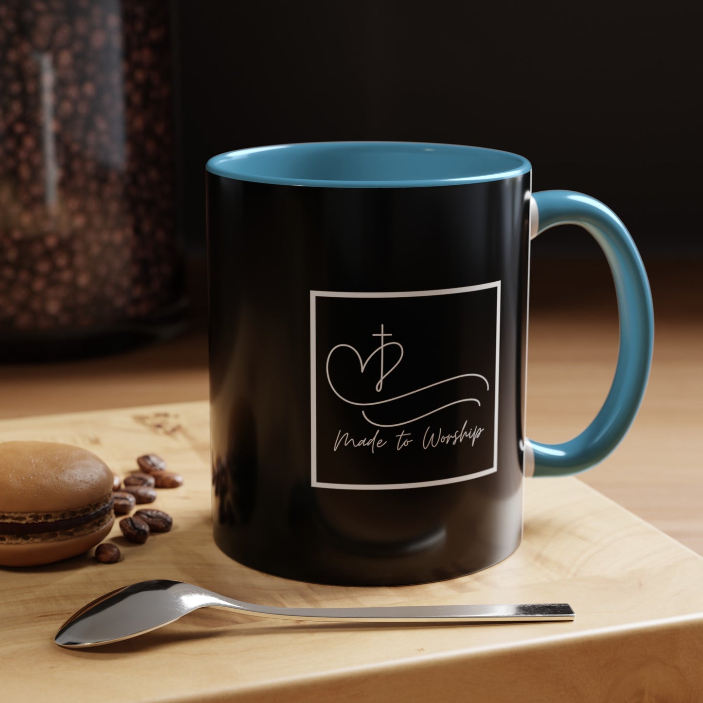 Made to Worship Mug with Bible Verse Christian coffee mugs for Mom Christian Coffee Mug with Inspirational Message Accent Coffee Mug in 11oz Coffee Mug in 15 oz for coffee lovers