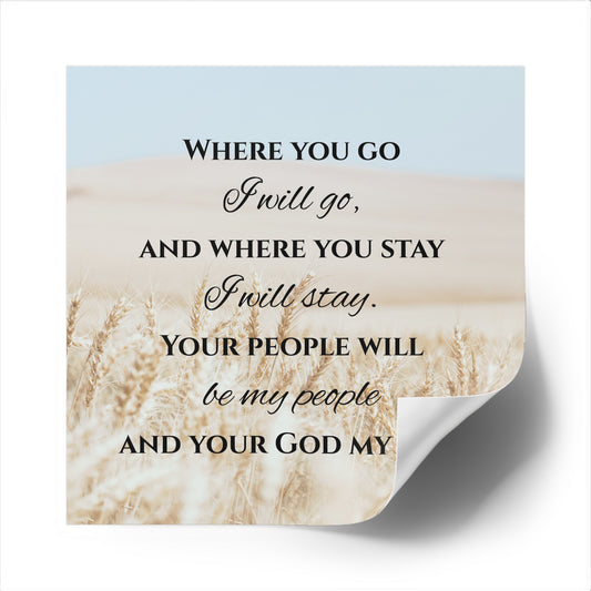 Where You Go I Will Go Sticker, Christian Stickers, Devotional Journal Sticker, Christian Vinyl Sticker, Bible Study Sticker