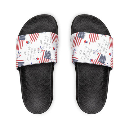 American Flag Sandle Christian Women's Removable Strap Sandals for Christian Mom Slip Sandle Gifts for Christian Mommy Flip Flop with US Flag Graphics