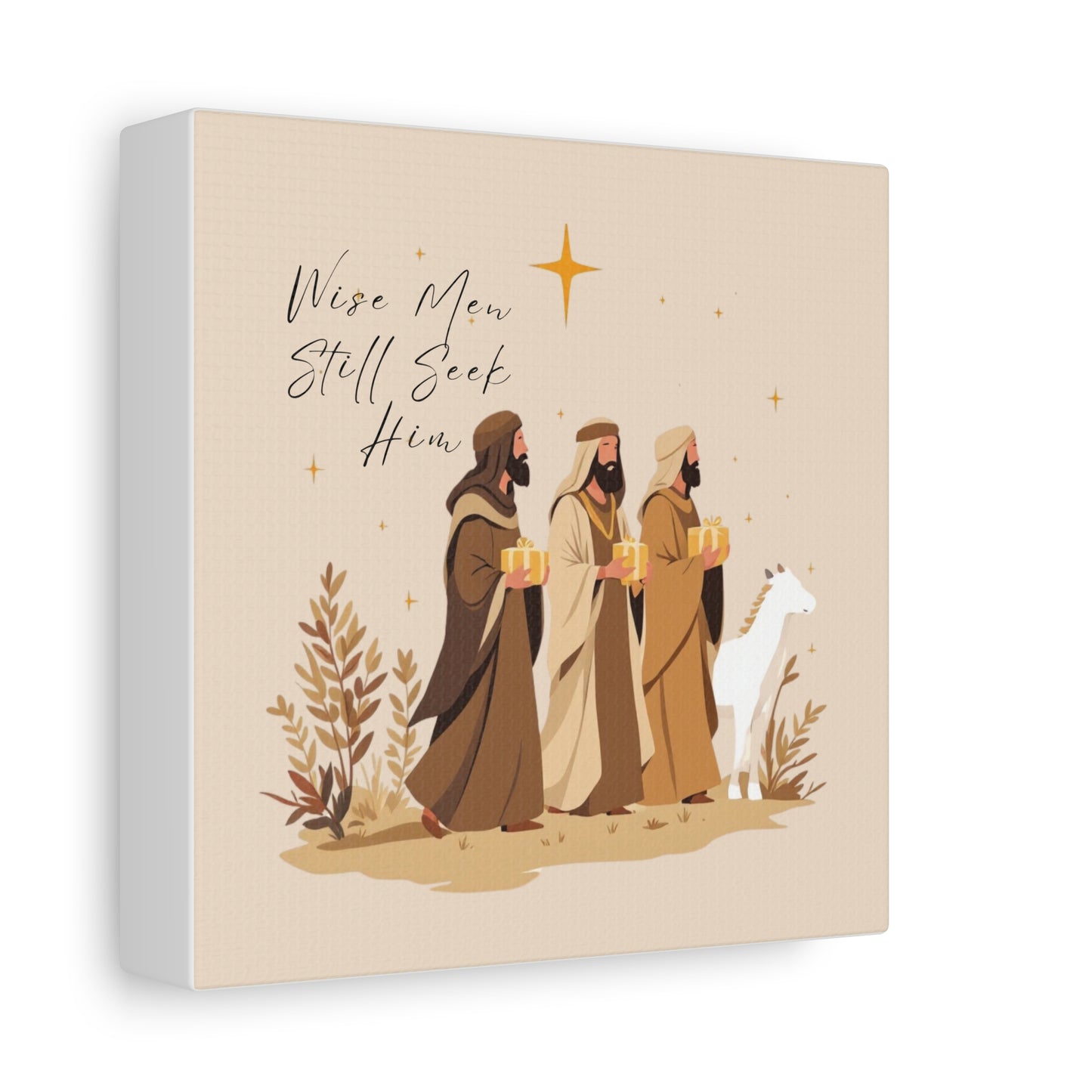 Canvas Wall Art, Christmas Nativity Scene Decor, Wise Men Still Seek Him, Religious Holiday Decoration, Matte Stretched 1