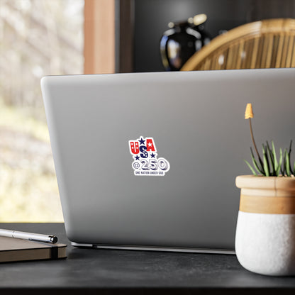 USA @250 Patriotic Kiss-Cut Vinyl Decal — "One Nation Under God"