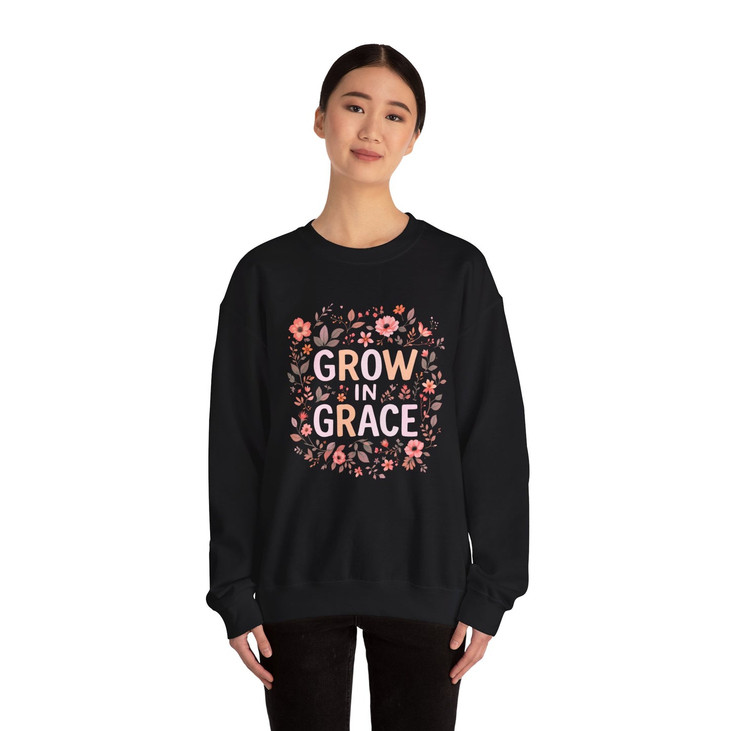 Grow in Grace Sweatshirt Cozy Christian Sweatshirt Inspirational Women Sweatshirt