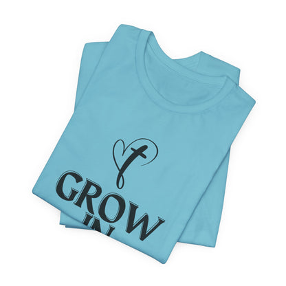 Grow in Grace Inspirational, Comfortable Church Tee with a Positive Message Ideal Christian Gift Idea for Men and Women.