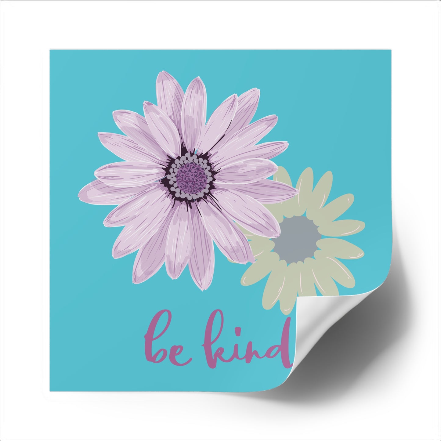 Be Kind Sticker with Bible Verse Square Sticker Be Kind Christian Sticker- Turquoise