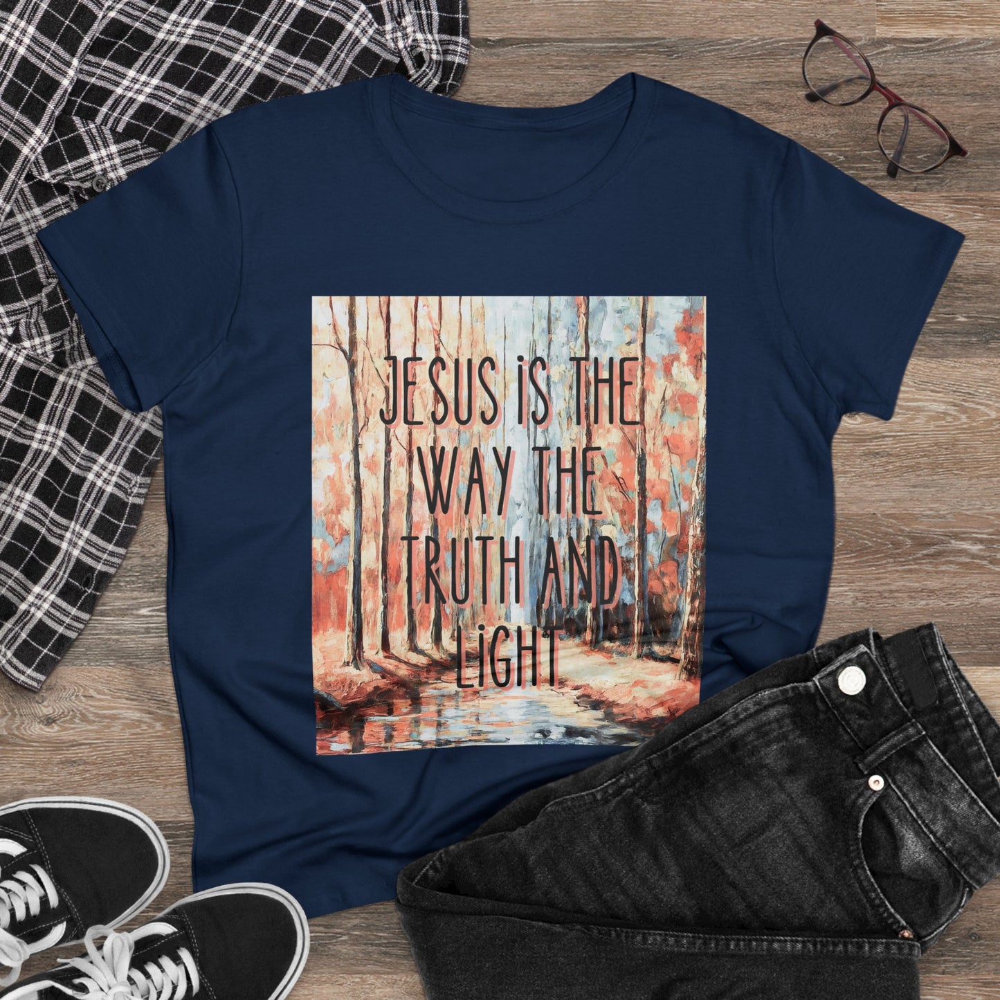 Christian Women's Tee, Jesus Is The Way Tshirt, Inspirational Quote T-shirt, Gift for Christian Moms, Jesus Shirt