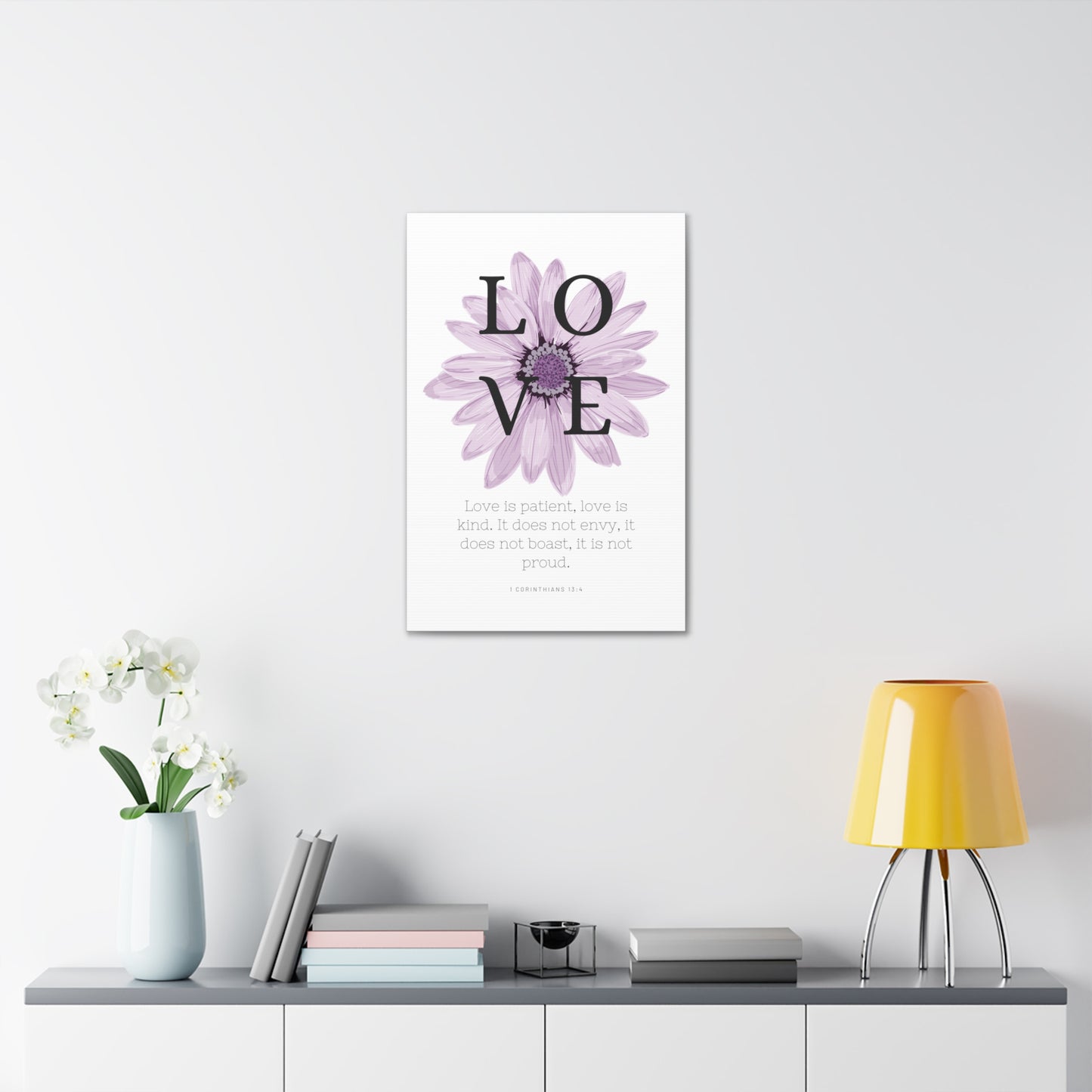 Love Is Christian Wall Art Decor with Scripture Art Prints and Inspirational Wall Art for A Christian Home Canvas Stretched, 1.5''