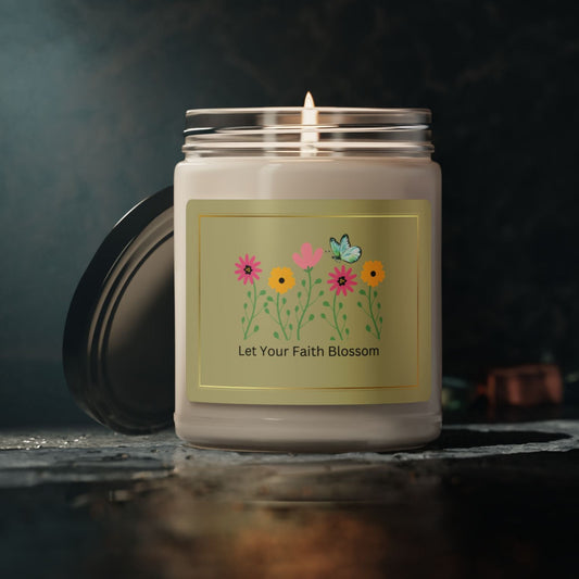Let Your Faith Bloom Christian Candle