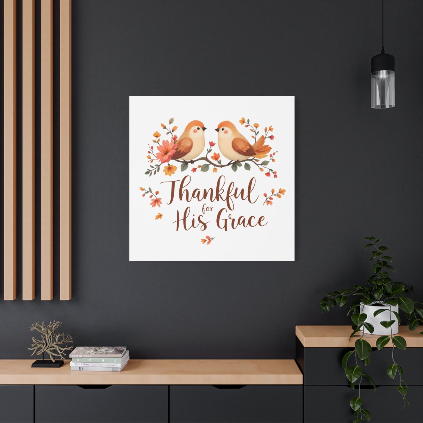 Thankful for His Grace WallArt Christian Canvas, Thankful WallArt, Thanksgiving WallArt Canva, Christian Stretched, 1.25" Christian Wall Art