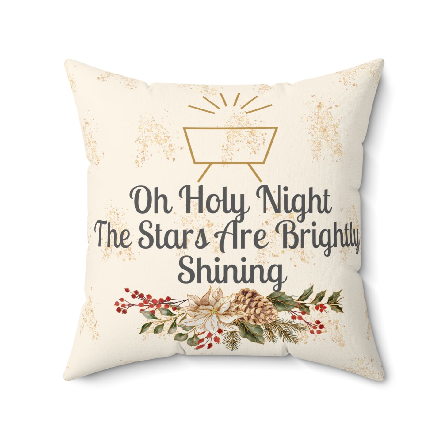 Christian Christmas Pillow, Oh Holy Night, NativityDecor, Rejoice A Savior is Born, Religious Home Decor, Christmas Throw Pillow