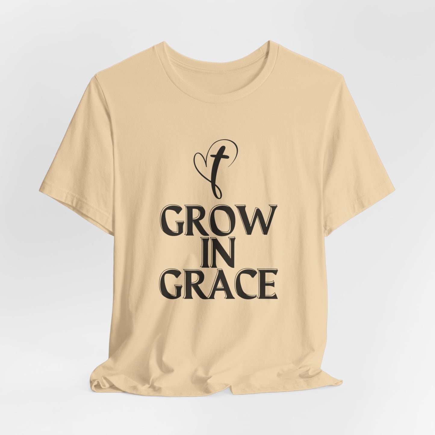 Grow in Grace Inspirational, Comfortable Church Tee with a Positive Message Ideal Christian Gift Idea for Men and Women.