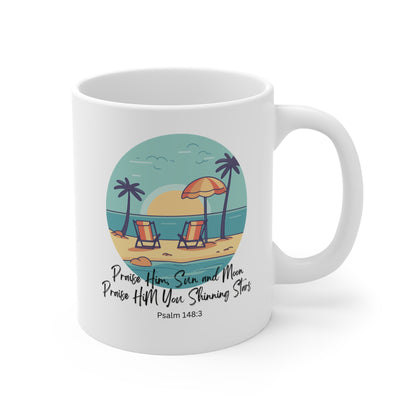 Praise The Lord Sun Moon and Start Christian Coffee Mug