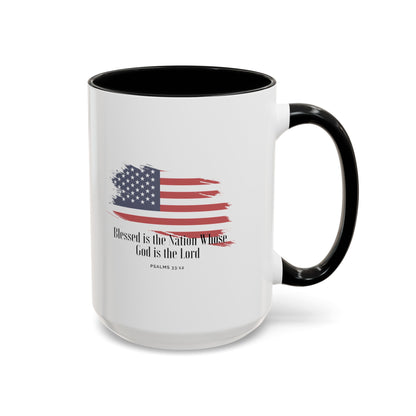 American flag Mug with Bible Verse Christian coffee mugs for Mom Christian Coffee Mug with Bless America Inspirational Message Coffee Mug in 11oz Coffee Mug in 15 oz for coffee lovers