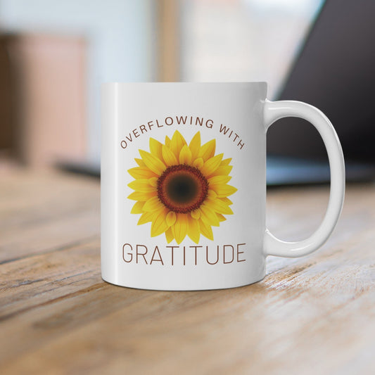 Overflowing With Gratitude Christian Coffee Mug