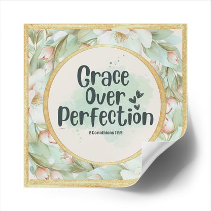 Christian Stickers,Grace Over Perfection, Devotional Journal Sticker, Christian Vinyl Sticker