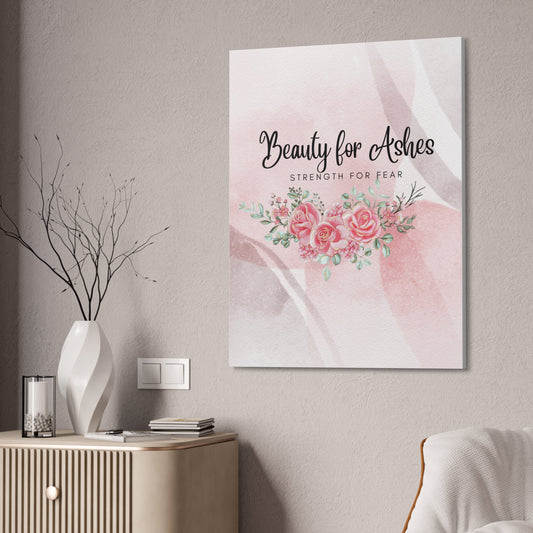 Beauty for Ashes Wall Art Christian Faith Canvas with Scripture Art Prints and Bible Verse Art Canvas Stretched in 1.5''