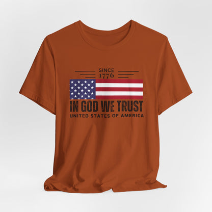 USA Flag Shirt, In God We Trust Christian Tshirt