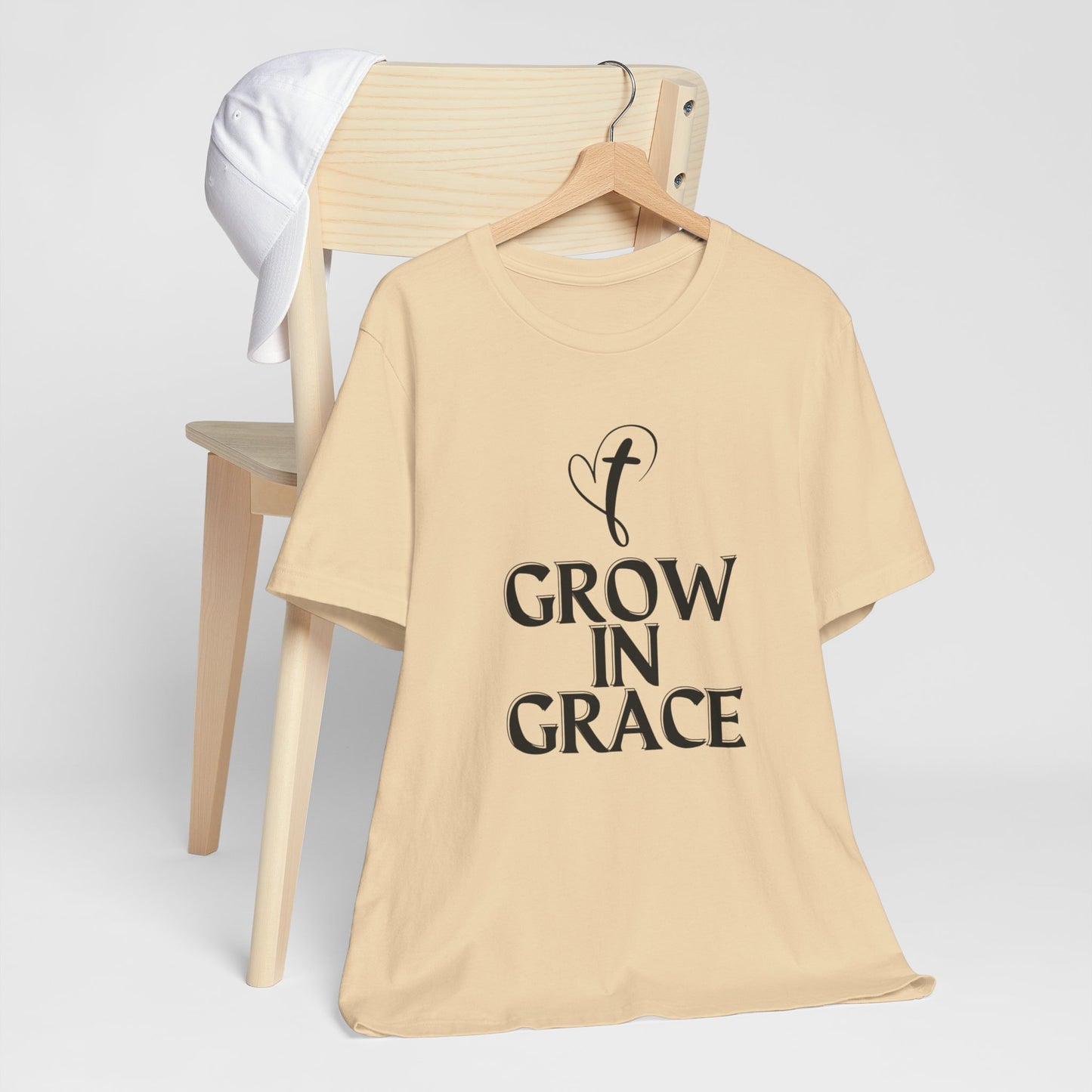 Grow in Grace Inspirational, Comfortable Church Tee with a Positive Message Ideal Christian Gift Idea for Men and Women.