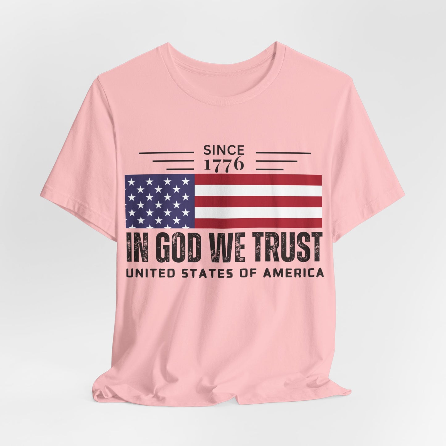 In God We Trust Christian American Flag Tshirt with US Flag