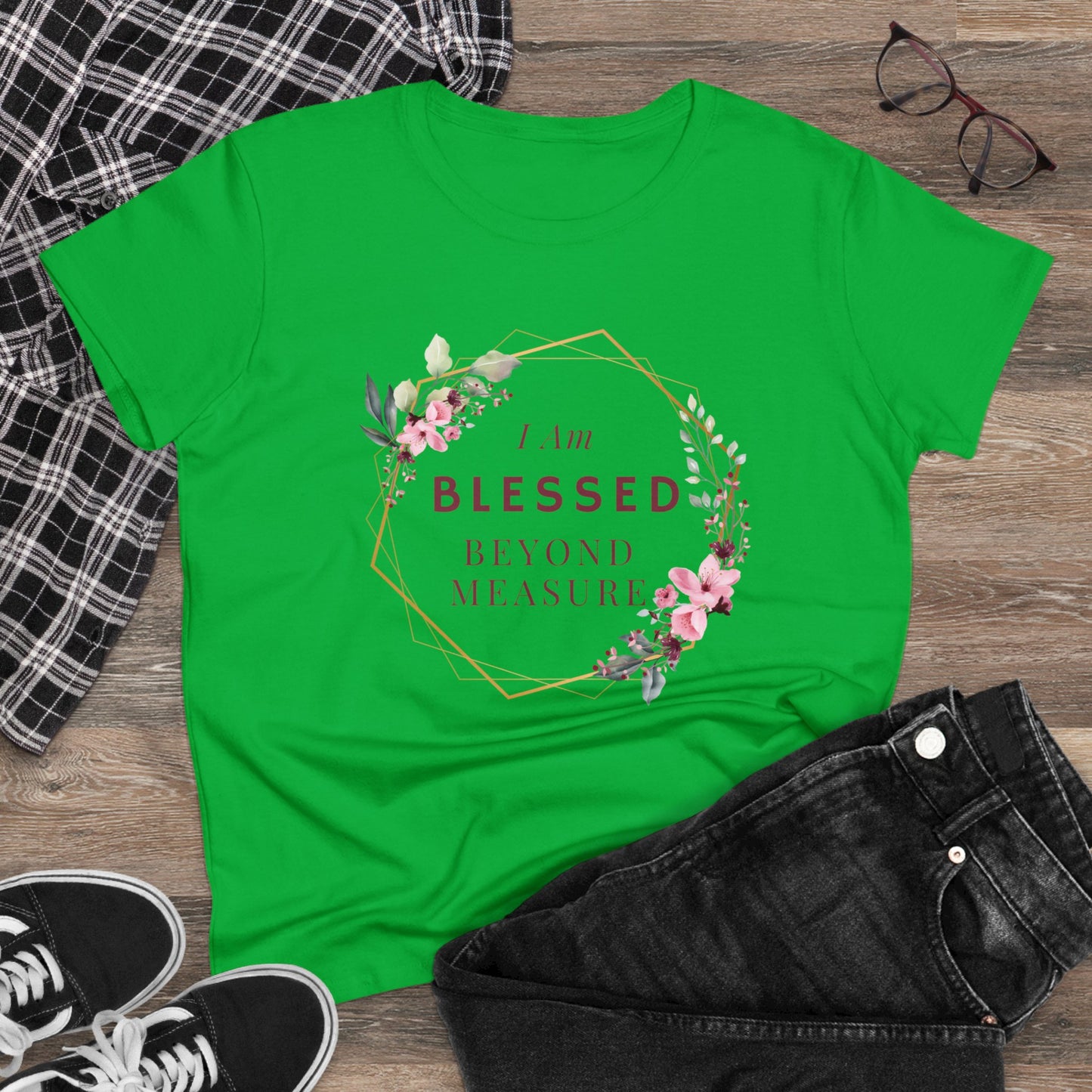 Blessed Beyond Measure Women's Midweight Cotton Christian Tshirt