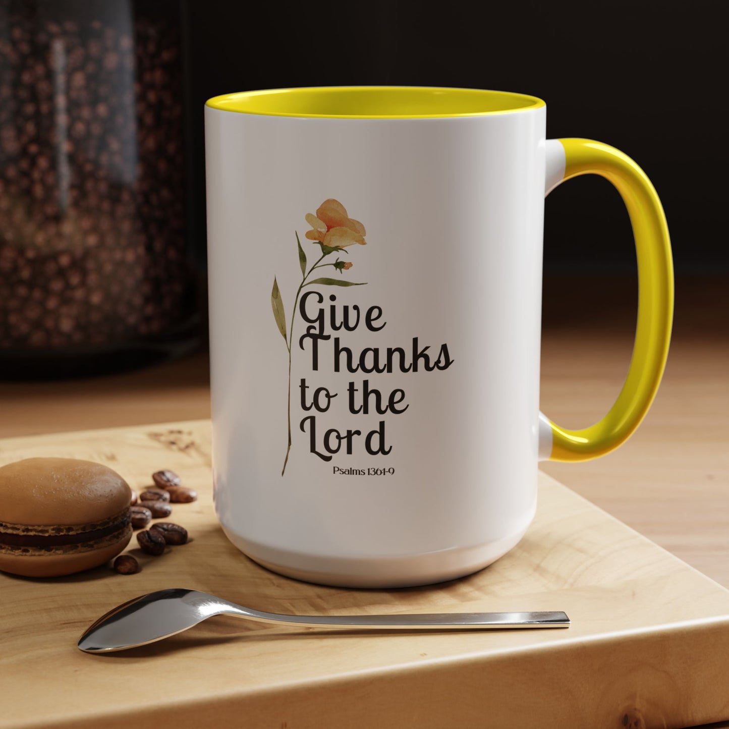Give Thanks to the Lord Christian coffee mug