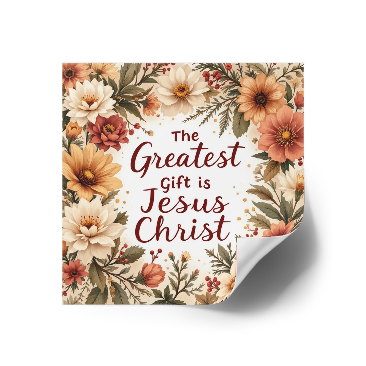 The Greatest Gift is Jesus Christ Sticker, Christmas Gift, Christian Vinyl Sticker, Christmas sticker