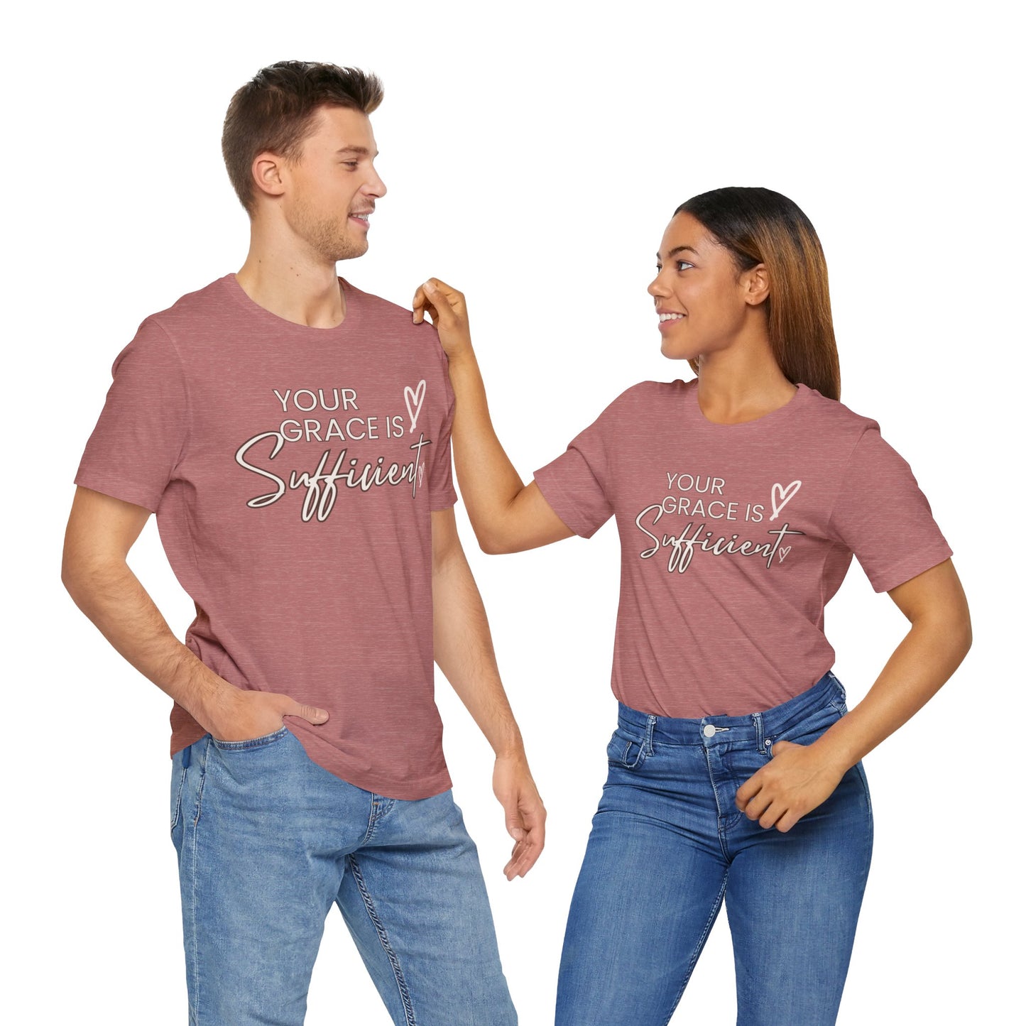 You Grace is Sufficient Inspirational Comfortable Church Tee with a Positive Message Ideal Christian Gift Ideas for Men and Women.