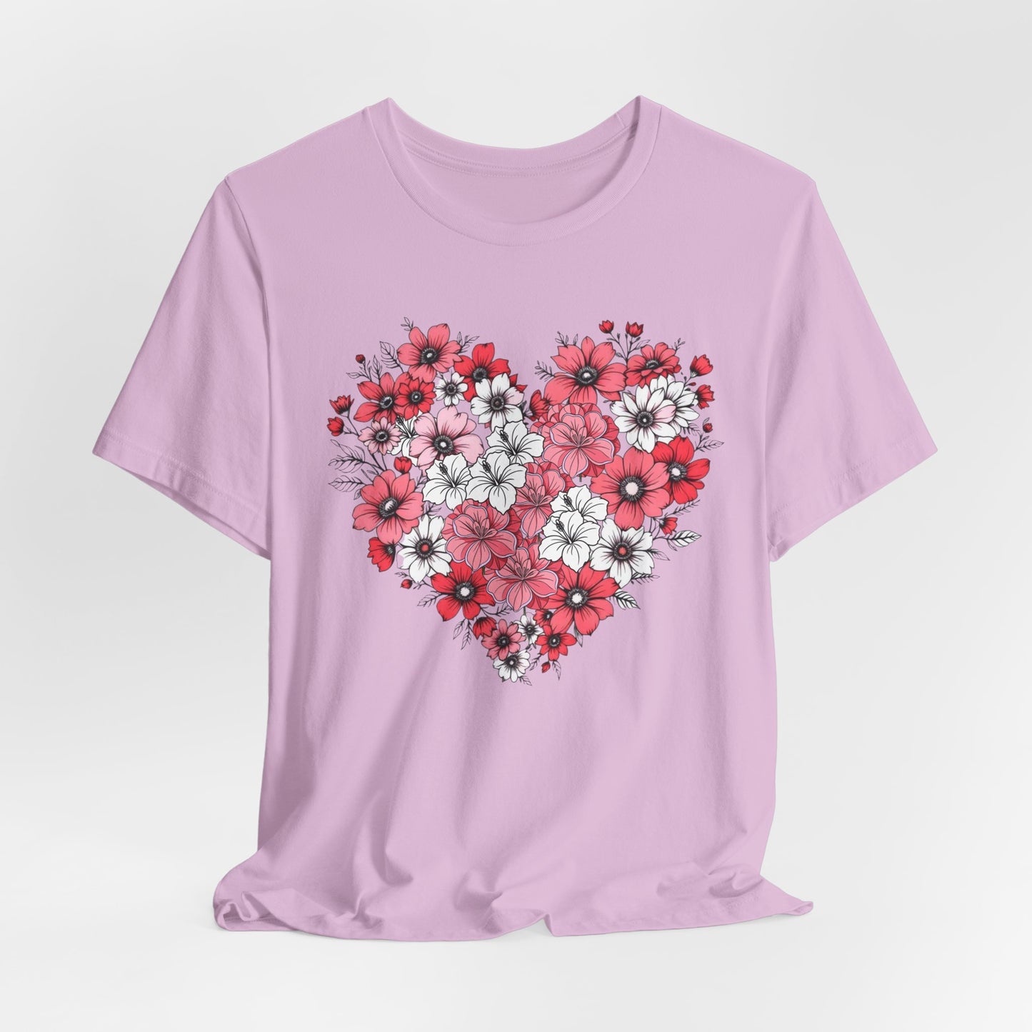 Love Heart and Flowers Tshirt