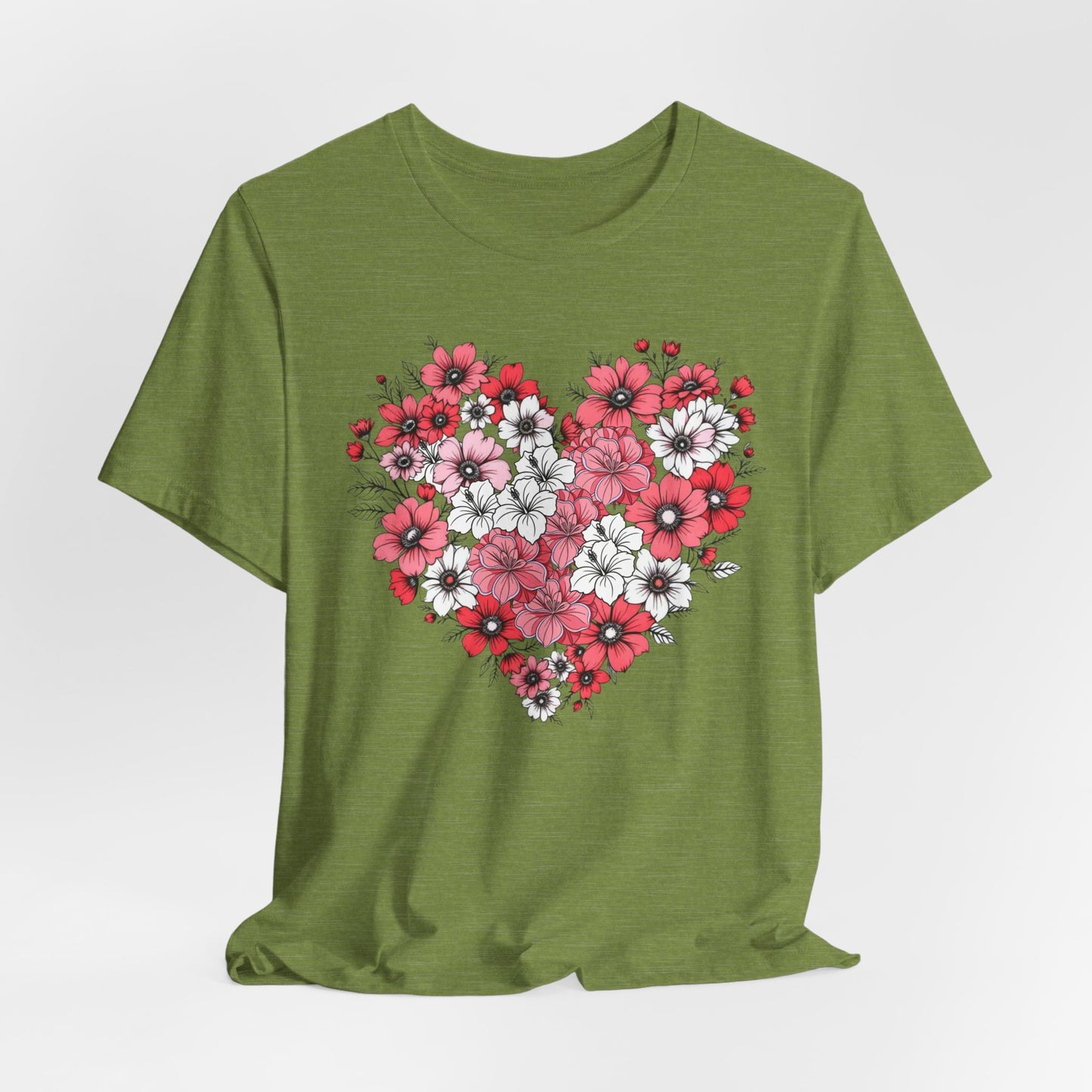 Love Heart and Flowers Tshirt