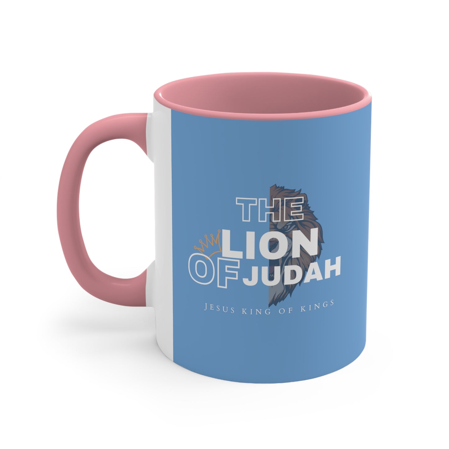 Lion of Judah Christian Inspired Accent Coffee Mug, 11oz in Blue