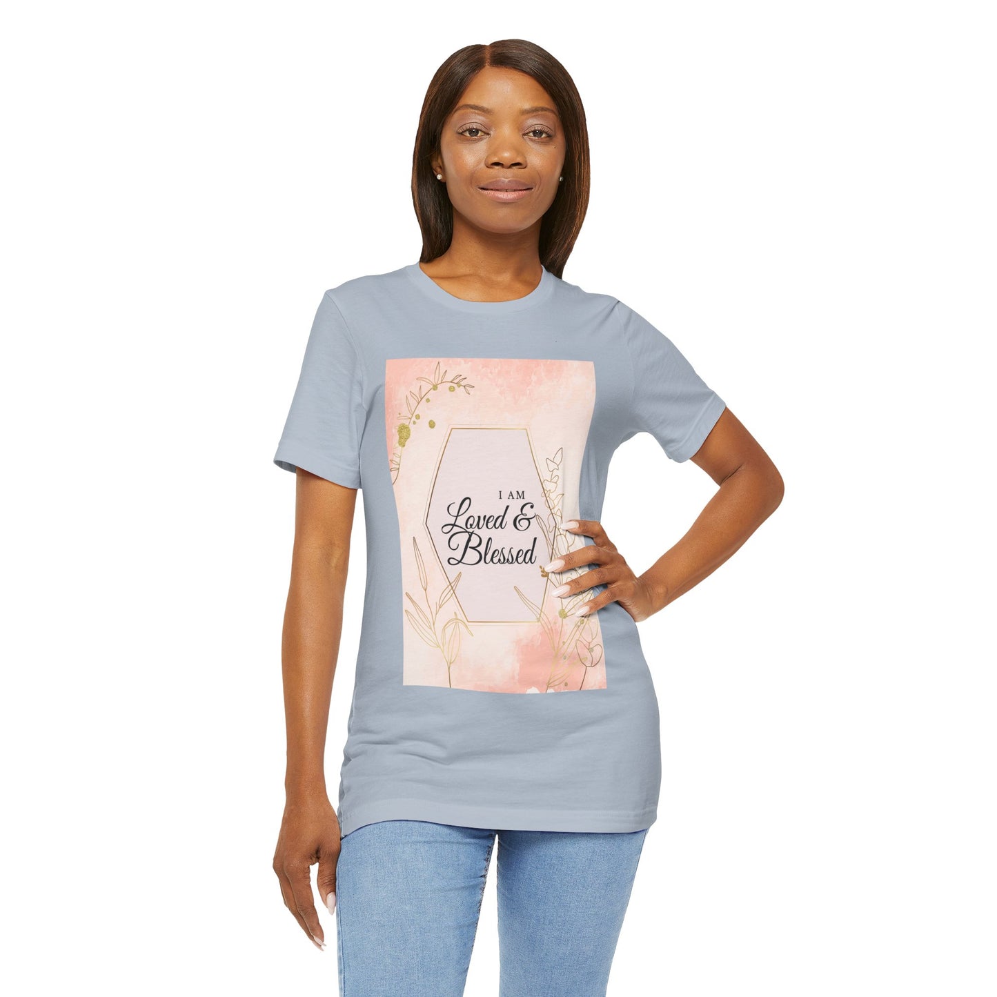 I am Loved and Blessed Comfortable Church Tee and Faith Inspired Christian T-Shirt Ideal Religious Gift Ideas for Women