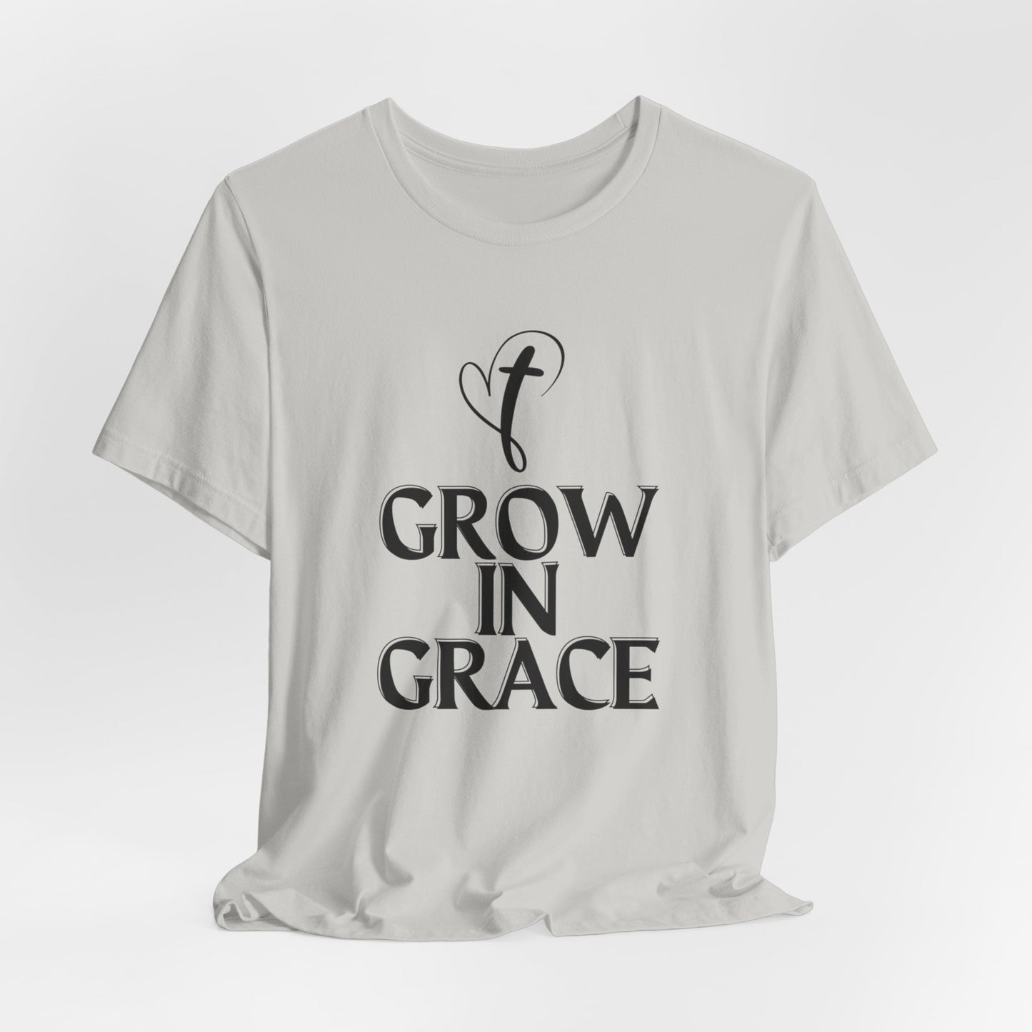 Grow in Grace Inspirational, Comfortable Church Tee with a Positive Message Ideal Christian Gift Idea for Men and Women.