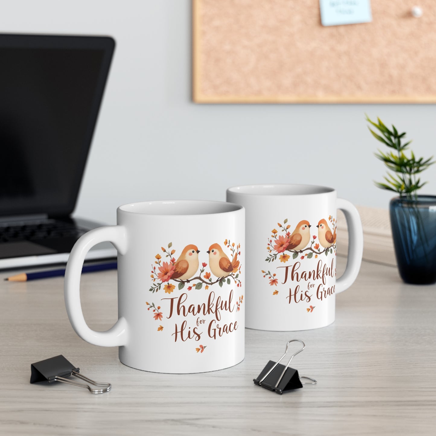 Thankful for His Grace Mug, Christian Coffee Mug, Thanksgiving Mug, Thanksgiving Christian Coffee Mug 11oz