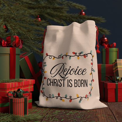 Rejoice Christ is Born Christian Christmas Gift Bag