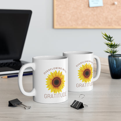Overflowing With Gratitude Christian Coffee Mug
