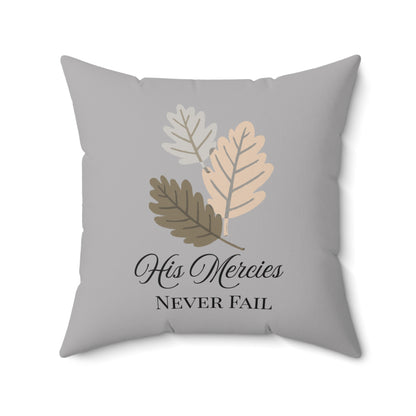 Hi Mercies Never Fail Throw Pillow| Christian Throw Pillow