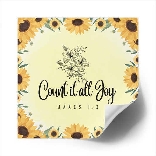 Christian Stickers, Count It All Joy, Devotional Journal Sticker, Christian Vinyl Sticker