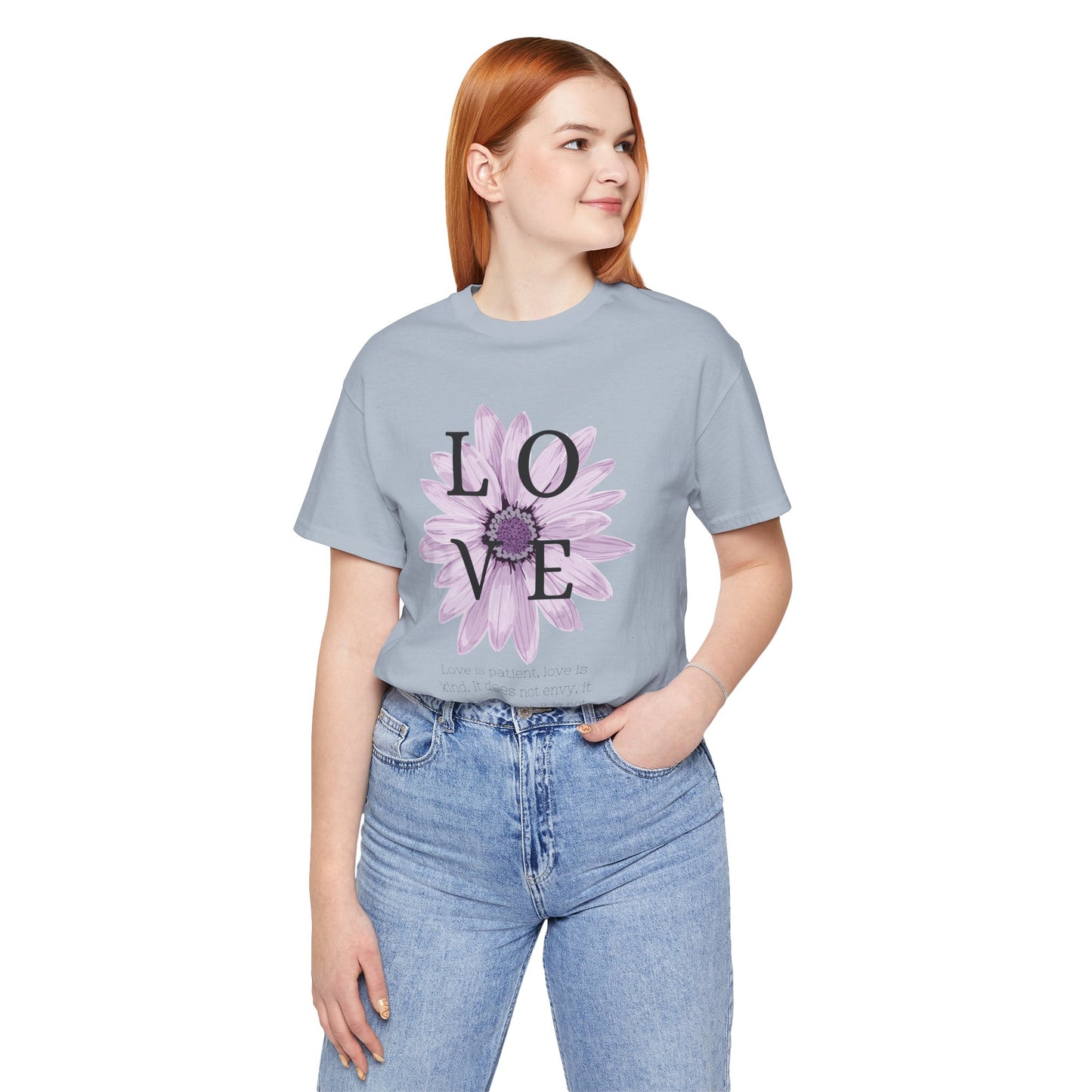 Love is Patient Scripture Wear Christian T-Shirt with Religious Graphics Ideal Religious Gift Ideas for Women