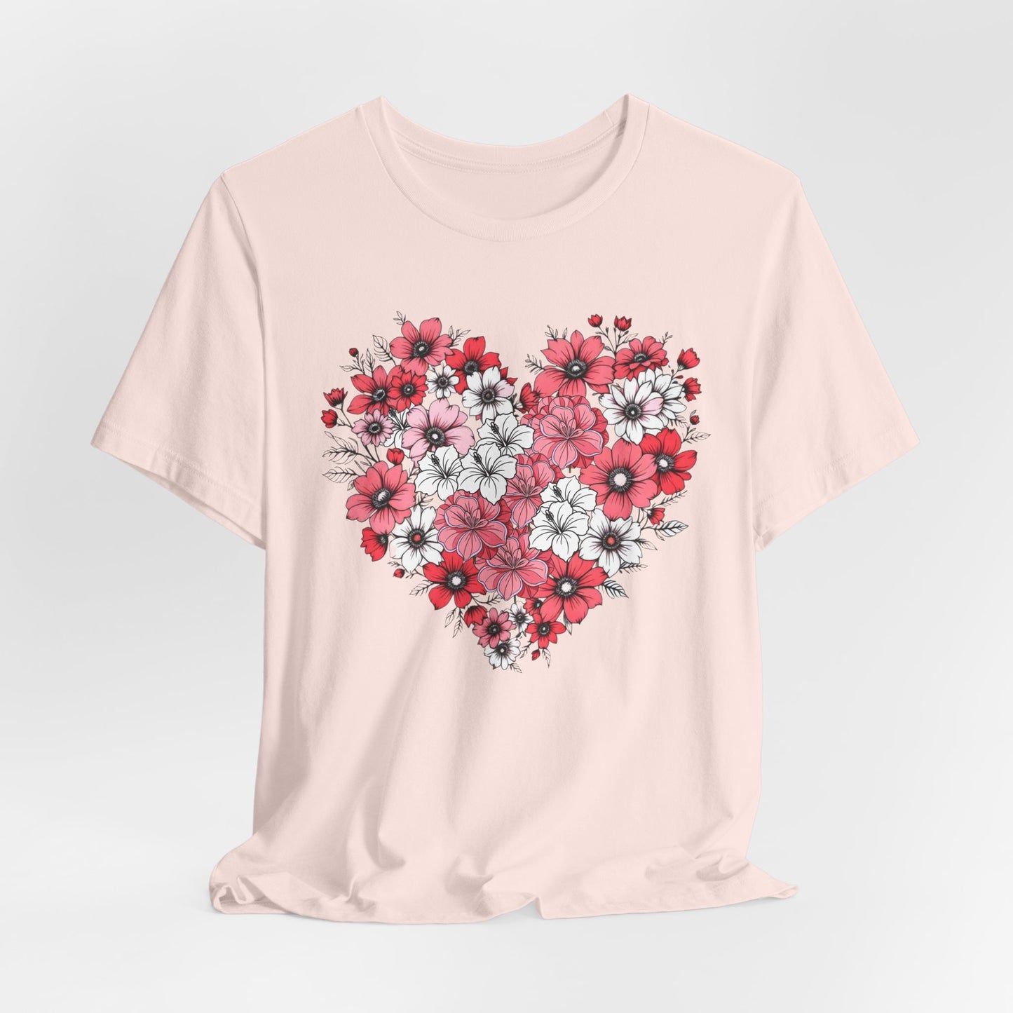 Love Heart and Flowers Tshirt