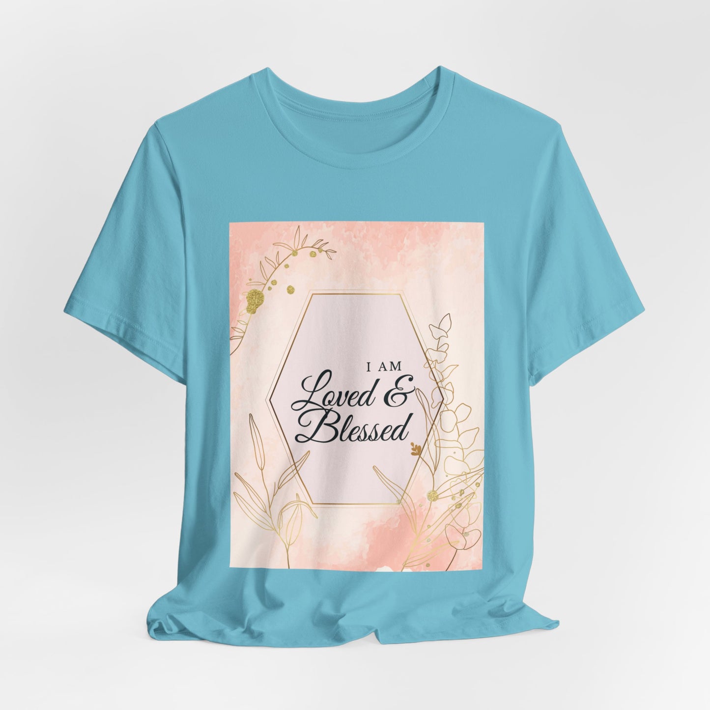 I am Loved and Blessed Comfortable Church Tee and Faith Inspired Christian T-Shirt Ideal Religious Gift Ideas for Women