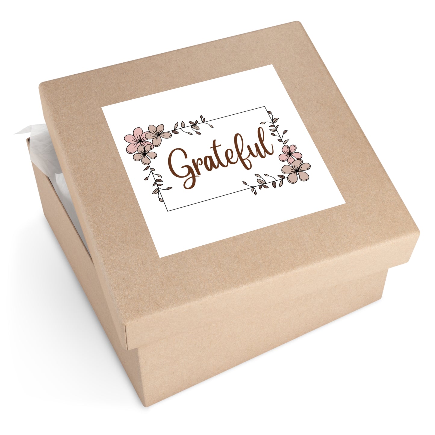 Grateful Square Sticker Christian Waterproof Sticker