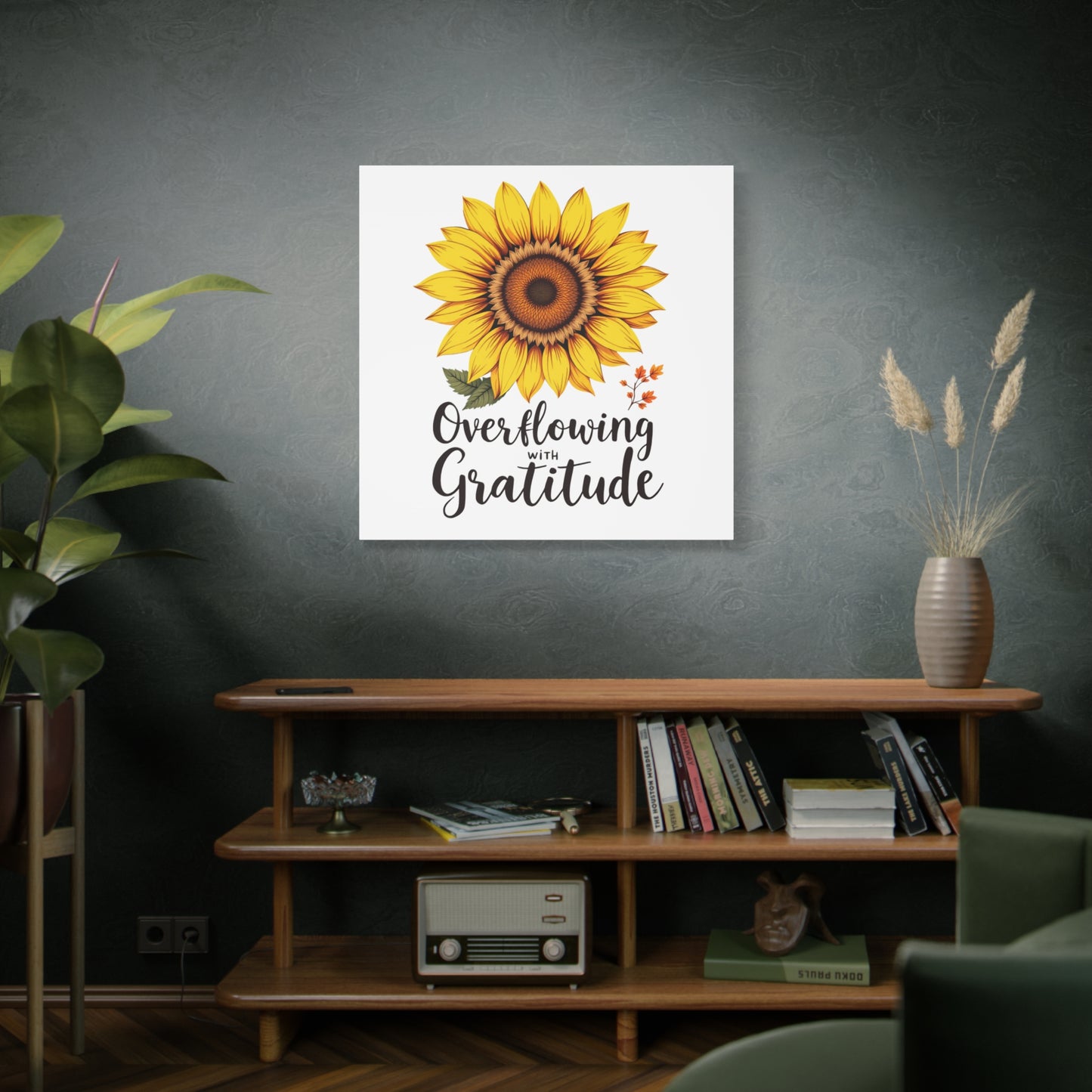 Overflowing with Gratitude WallArt Christian Canvas, Thankful WallArt, Thanksgiving WallArt Canva, Christian Stretched, 1.25"