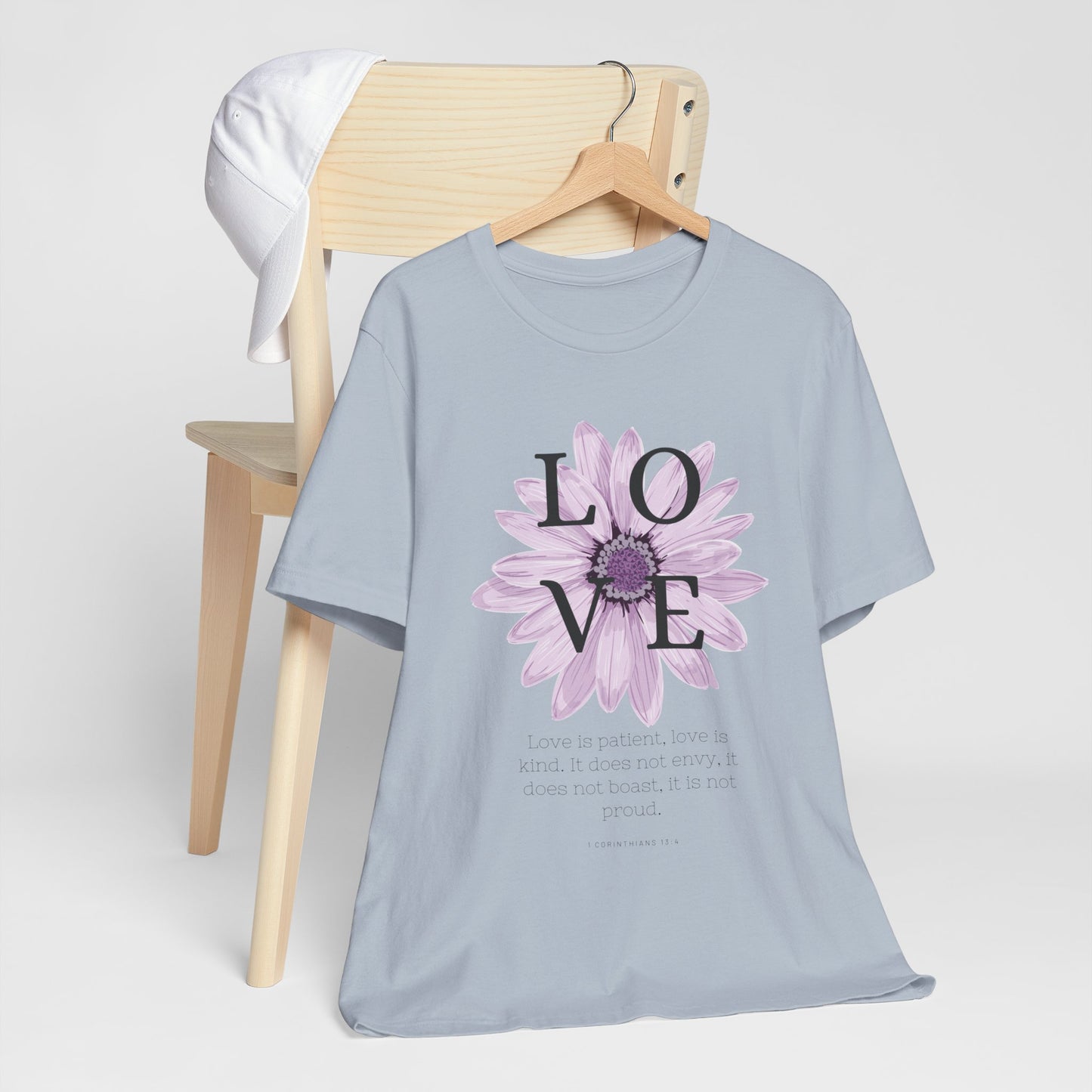 Love is Patient Scripture Wear Christian T-Shirt with Religious Graphics Ideal Religious Gift Ideas for Women