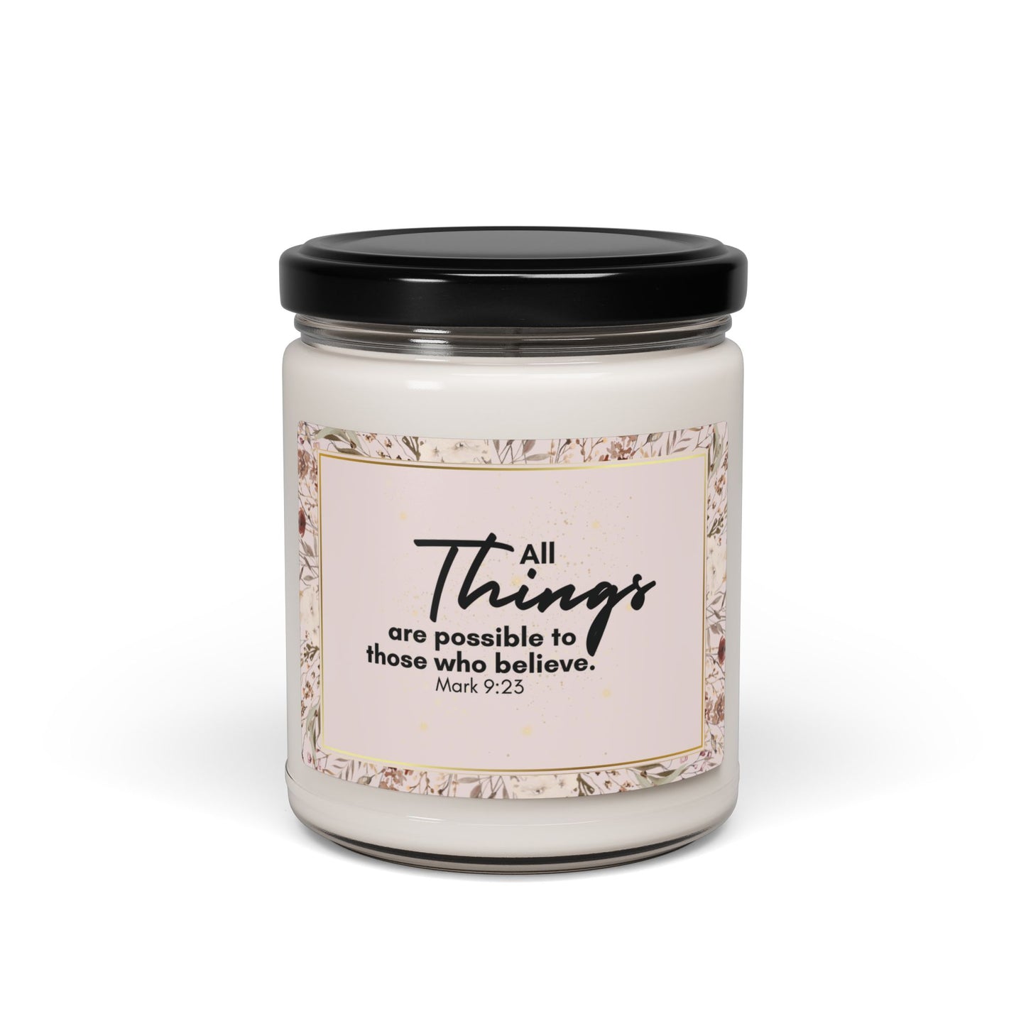 All Things are Possible Christian Candle