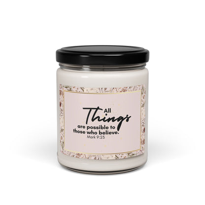 All Things are Possible Christian Candle