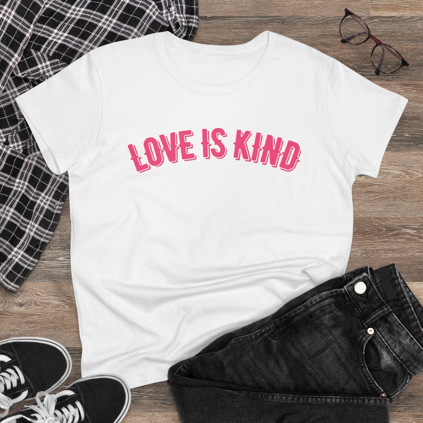Love is Kind Christian tshirt - Women's Midweight Cotton Tshirt