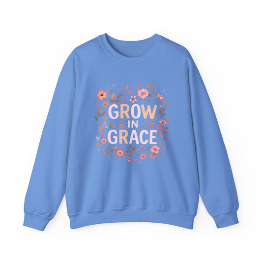 Grow in Grace Sweatshirt Cozy Christian Sweatshirt Inspirational Women Sweatshirt